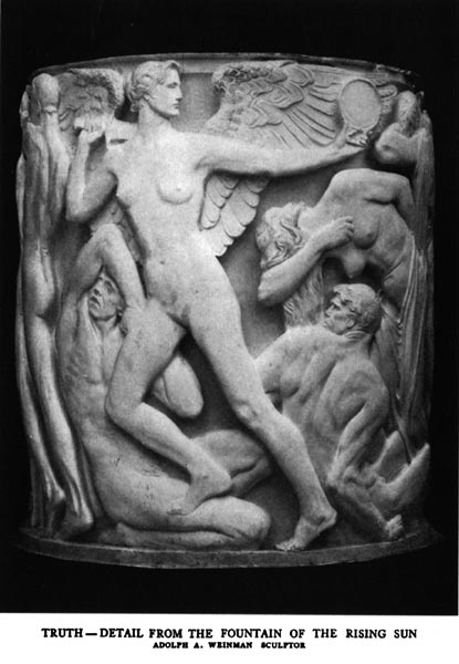 Truth - Detail from the Fountain of the Rising Sun. Adolph A. Weinman, Sculptor