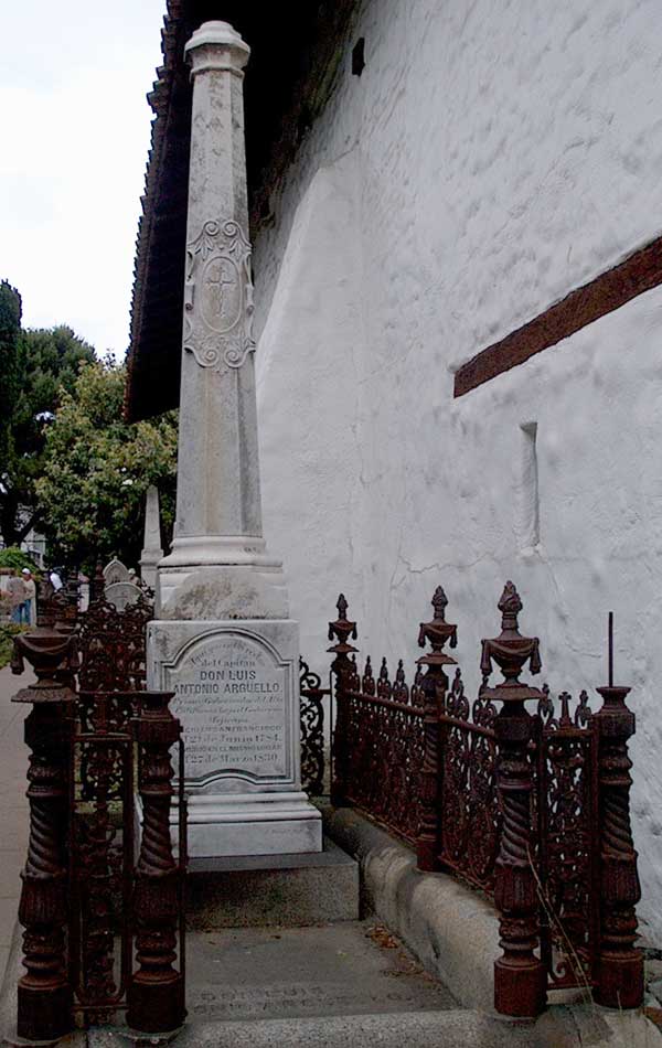 Tombstone for Luis Argüello - Mission Dolores Cemetery - San Francsico