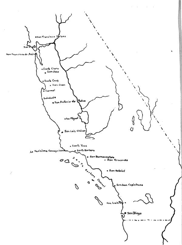 Map Showing Locations of Missions