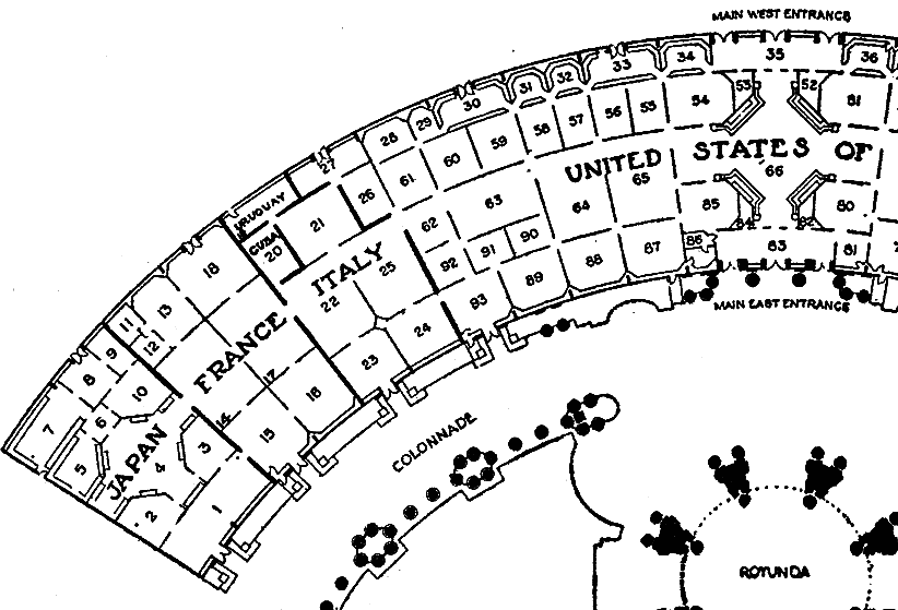 Floor Plan, Palace of Fine Arts - Detail - Right Half