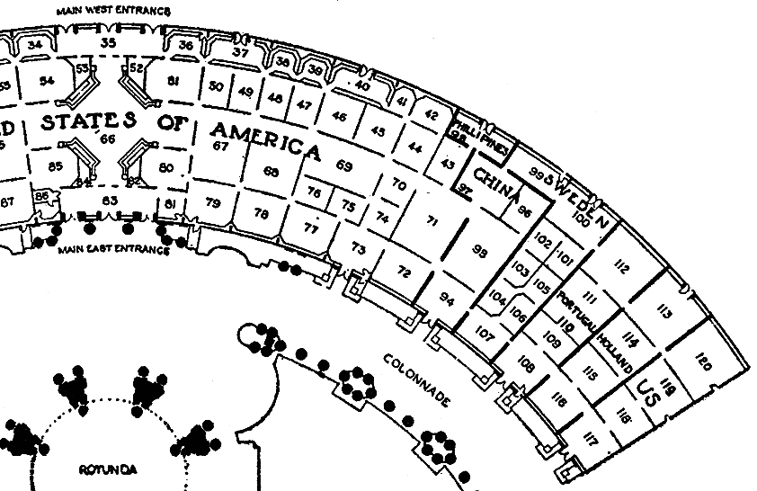 Floor Plan, Palace of Fine Arts - Detail - Right Half