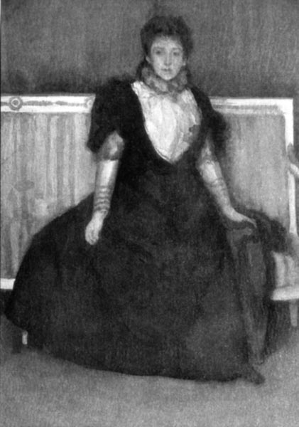 Green and Violet: Portrait of Mrs. E. Milicent Cobden - James McNeill Whistler