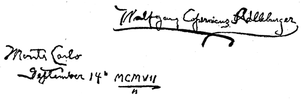 Signature of Wolfgang Copericus Adlleburger