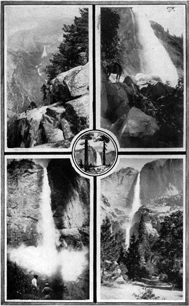 Nevada Falls from Glacier and Nevada Falls, Close Range and Point Upper Yosemite and Yosemite Falls