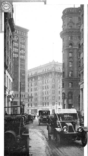 The Palace Hotel as seen from an office center.